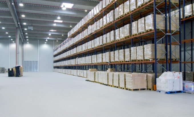 Inside warehouse interior of a warehouse